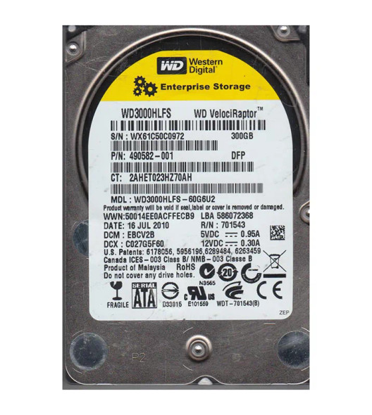 WD3000HLFS-60G6U2 - Western Digital VelociRaptor 300GB 10000RPM SATA 3Gb/s 16MB Cache 3.5-inch Hard Drive