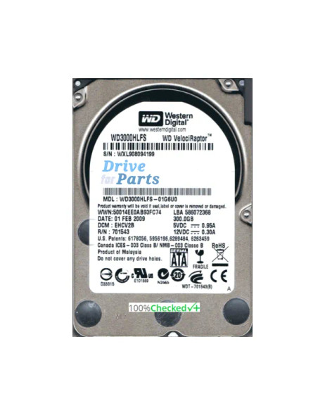 WD3000HLFS-01G6U0 - Western Digital VelociRaptor 300GB 10000RPM SATA 3Gb/s 16MB Cache 3.5-inch Hard Drive