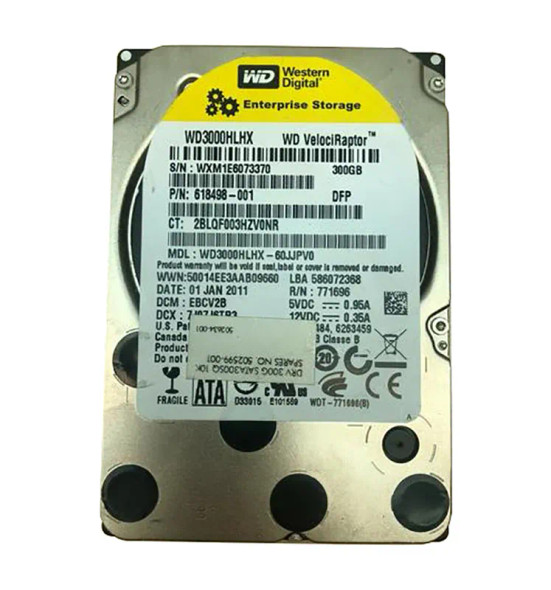 WD3000HLHX-60JJPV0 - Western Digital VelociRaptor 300GB 10000RPM SATA 6Gb/s 32MB Cache (RoHS) 3.5-inch Enterprise Hard Drive