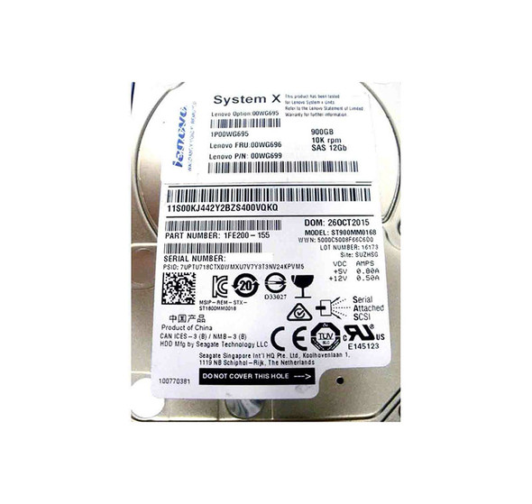 00WG696 - IBM 900GB 10000RPM SAS 12Gb/s Hot-Swappable 2.5-inch Hard Drive