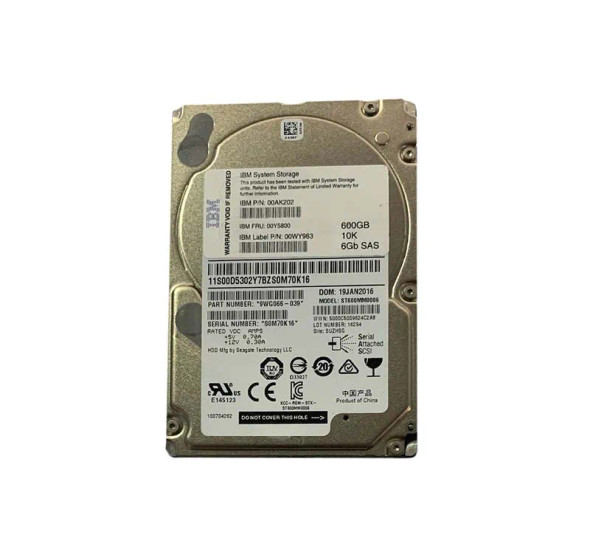 00WY963 - IBM 600GB 10000RPM SAS 6Gb/s 2.5-inch Hard Drive