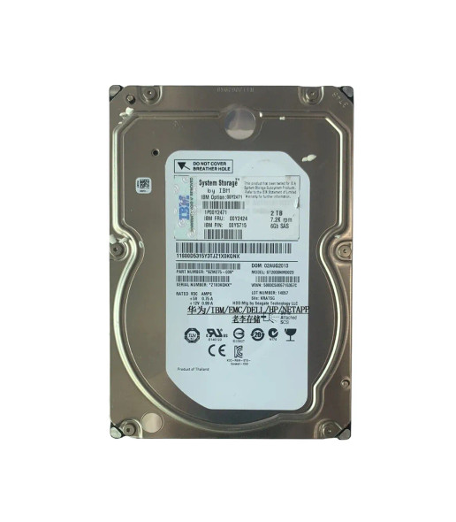 00Y2471 - IBM 2TB 7200RPM SAS 6Gb/s Hot-Swappable Nearline 3.5-inch Hard Drive with Tray for Storwize V3500 and V3700