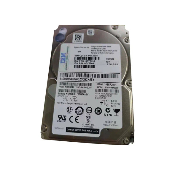 00Y2505 - IBM 900GB 10000RPM SAS 6Gb/s Hot-Swappable 2.5-inch Hard Drive for V3700