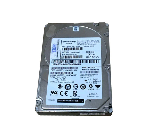 00Y5091 - IBM 900GB 10000RPM SAS 6Gb/s 2.5-inch Hard Drive