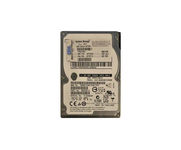 00Y5719 - IBM 300GB 10000RPM SAS 6Gb/s 64MB Cache 2.5-inch Hard Drive