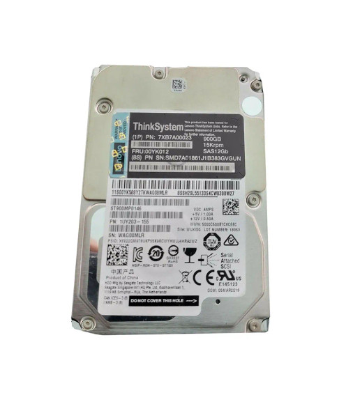 00YK012 - Lenovo 900GB 15000RPM SAS 12Gb/s Hot-Swappable (512e) 2.5-inch Hard Drive with Tray for ThinkSystem