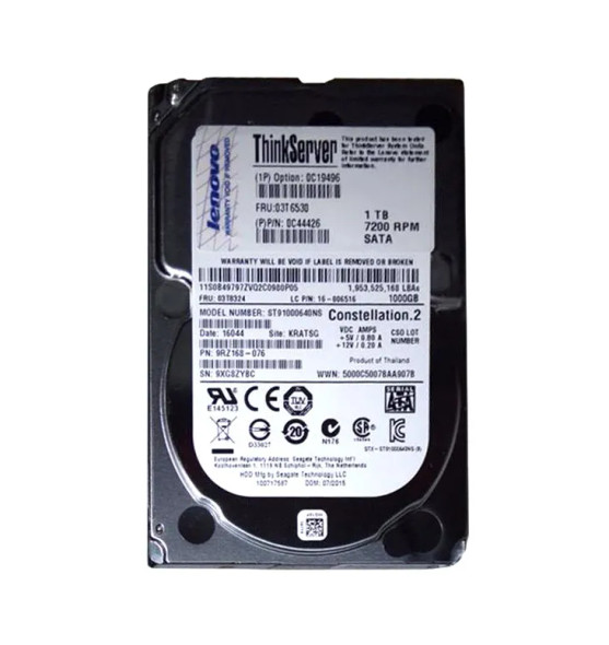 03T6530 - Lenovo 1TB 7200RPM SATA 6Gb/s Hot-Swappable 64MB Cache 2.5-inch Hard Drive