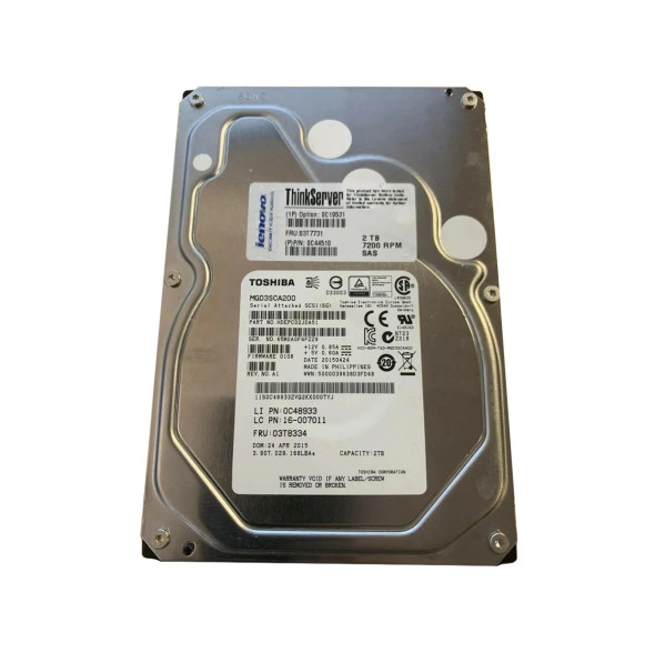 03T8334 - Lenovo 2TB 7200RPM SAS 6Gb/s 128MB Cache 3.5-inch Hard Drive