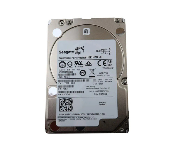 1FF200-003 - Seagate Enterprise Performance 10K.8 1.2TB 10000RPM SAS 12Gb/s 128MB Cache 2.5-inch Hard Drive