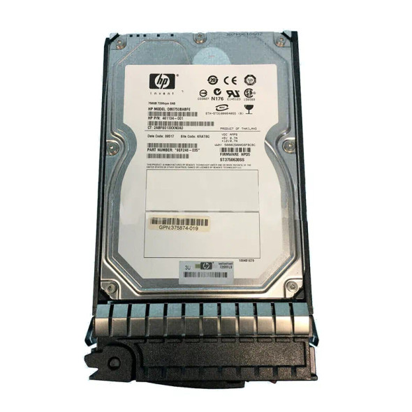 375874-019 - HP 750GB 7200RPM SATA 3Gb/s Midline Hot-Swappable 3.5-inch Hard Drive