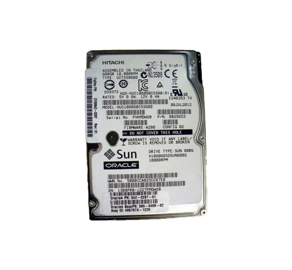 390-0488-02 - Sun 600GB 10000RPM SAS 6Gb/s 64MB Cache 2.5-inch Hard Drive with Tray