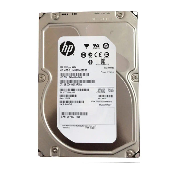 397377-026 - HP 2TB 7200RPM SATA 3Gb/s NCQ MidLine 3.5-inch Hard Drive