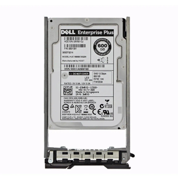3WRV9 - Dell 600GB 15000RPM SAS 12Gb/s Hot-Swappable 2.5-inch Hard Drive with Tray