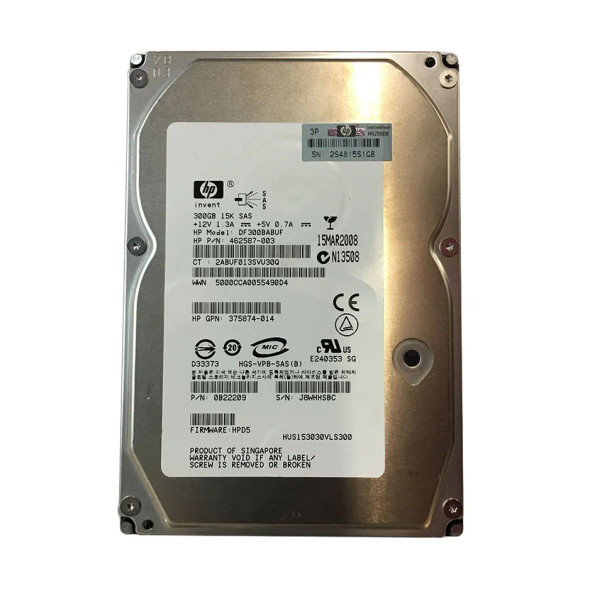 462587-003 - HP 300GB 15000RPM SAS 3Gb/s Dual Port Hot-Swappable 3.5-inch Hard Drive