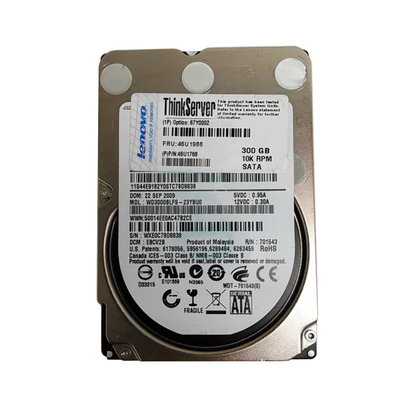 46U1768 - Lenovo 300GB 10000RPM SATA 3Gb/s Hot-Swappable 2.5-inch Hard Drive