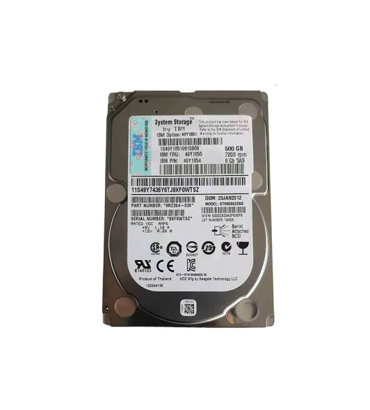 49Y1855 - IBM 500GB 7200RPM SAS 6Gb/s Hot-Swappable 64MB Cache 2.5-inch Hard Drive