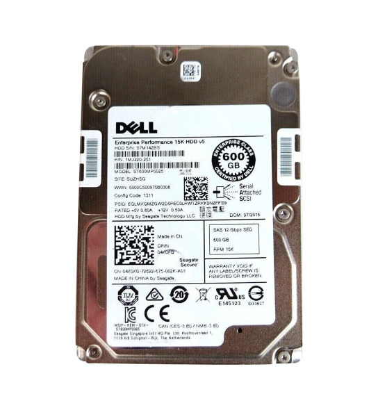 4X0XG - Dell 600GB 15000RPM SAS 12Gb/s Hot-Swappable (SED) 2.5-inch Hard Drive for PowerEdge