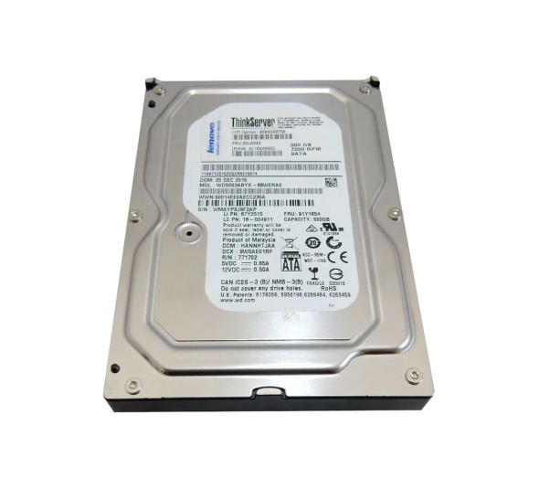 4XB0G88758 - Lenovo 500GB 7200RPM SATA 6Gb/s 3.5-inch Hard Drive