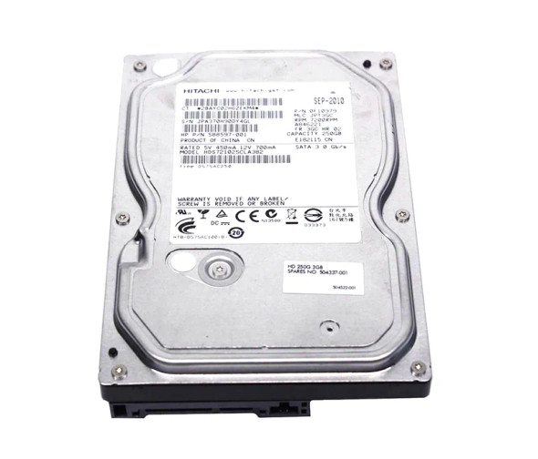 504337-001 - HP 250GB 7200RPM SATA 3Gb/s Hot-Pluggable NCQ 3.5-inch Hard Drive