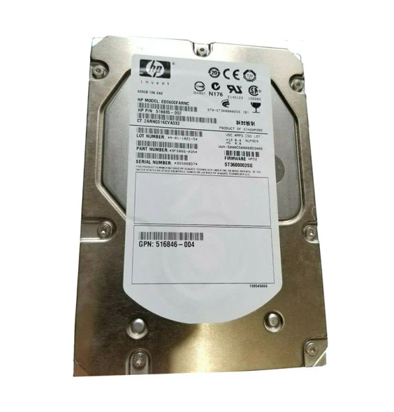 516835-002 - HP 450GB 10000RPM SAS 6Gb/s 16MB cache 3.5-inch Hard Drive