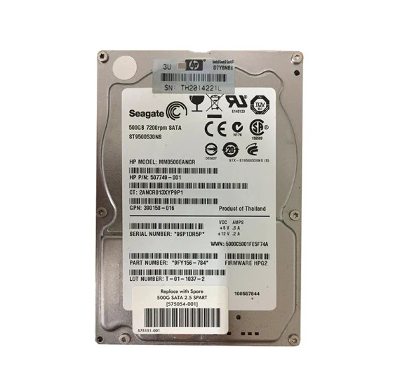 575054-001 - HP 500GB 7200RPM SATA 3Gb/s SFF 2.5-inch Hard Drive
