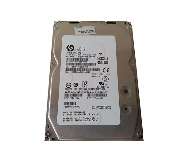 581315-002 - HP 300GB 15000RPM SAS 3Gb/s Hot-Swappable 3.5-inch Hard Drive