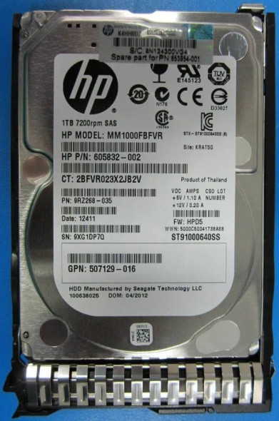 652749-B21 - HPE 1TB 7200RPM SAS 6Gb/s 2.5-inch Hard Drive for ProLiant G8 and G9