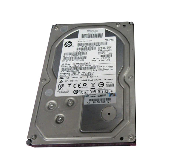 659570-001 - HP 2TB 7200RPM SATA 6Gb/s NCQ MidLine 3.5-inch Hard Drive