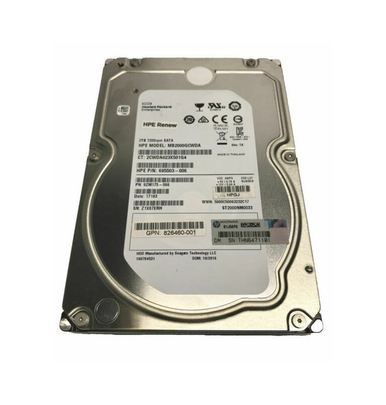 695503-006 - HP 2TB 7200RPM SATA 6Gb/s MDL Sc 3.5-inch Hard Drive