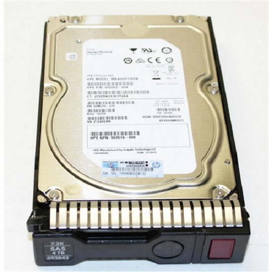 695510-B21 - HPE 4TB 7200RPM SAS 6Gb/s SC 3.5-inch Hard Drive for ProLiant G8 and G9