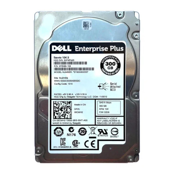 6CMH2 - Dell 300GB 10000RPM SAS 6Gb/s Hot-Swappable 2.5-inch Hard Drive with Tray for EqualLogic