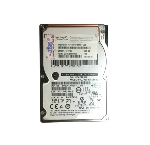 74Y4890 - IBM 300GB 10000RPM SAS 6Gb/s Hot-Swappable 2.5-inch Hard Drive