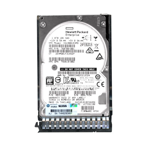 793419-002 - HPE 1.8TB 10000RPM SAS 12Gb/s SC 2.5-inch Hard Drive for ProLiant G8 and G9