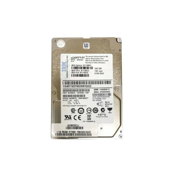 81Y9902 - IBM 300GB 15000RPM SAS 6Gb/s 2.5-inch Hard Drive