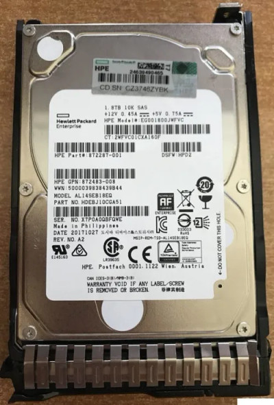 872287-001 - HP 1.8TB 10000RPM SAS 12Gb/s 2.5-inch Hard Drive