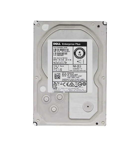 DDNTR - Dell 4TB 7200RPM SAS 6Gb/s Hot-Swappable 3.5-inch Hard Drive