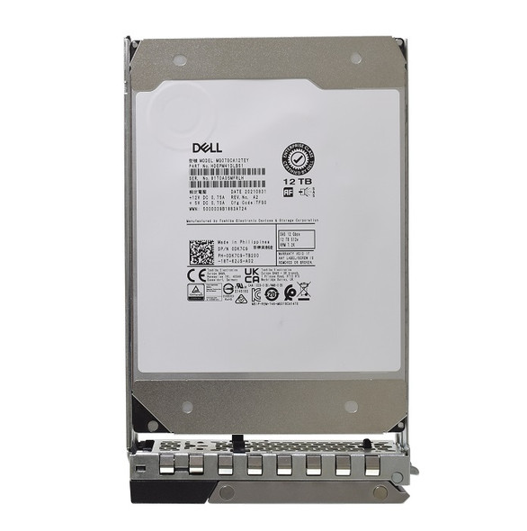 DK7C9 - Dell 12TB 7200RPM SAS 12Gb/s Hot-Swappable Nearline (512e) 3.5-inch Hard Drive with Tray for PowerEdge G14