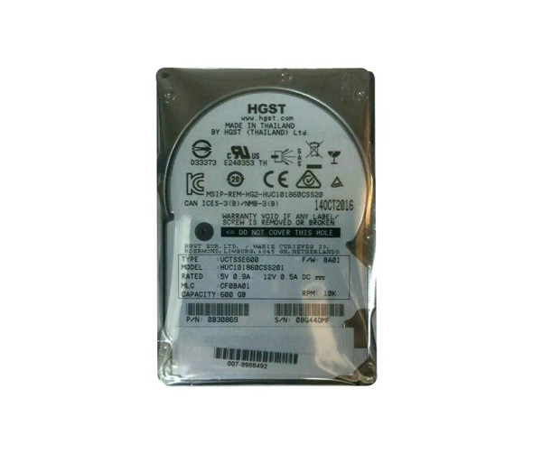 HUC101860CSS201 - HGST Ultrastar C10K1800 600GB 10000RPM 128MB Cache SAS 12Gb/s (TCG SED / 512n) 2.5-inch Hard Drive