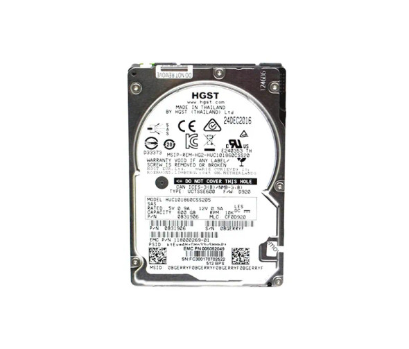 HUC101860CSS205 - HGST Ultrastar C10K1800 Series 600GB 10000RPM SAS 12Gb/s 128MB Cache (TCG / SED) 2.5-inch Hard Drive