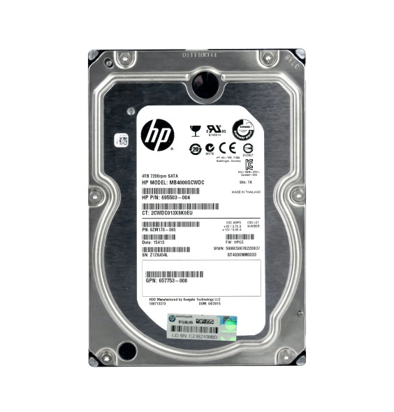 MB4000GCWDC - HPE 4TB SATA 6Gb/s Hot-Swappable Midline 7200RPM 3.5-inch Hard Drive with Smart Carrier