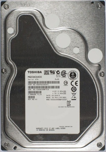 MG03ACA400 - Toshiba Enterprise Capacity 4TB 7200RPM 64MB Cache SATA 6Gb/s (512n) 3.5-inch Hard Drive