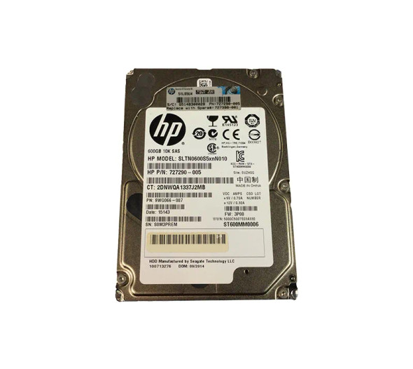 SLTN0600S5XNN010 - SLTN0600S5xnN010 - HP 600GB 10000RPM SAS 6Gb/s 2.5-inch Hard Drive for StoreServ 7000