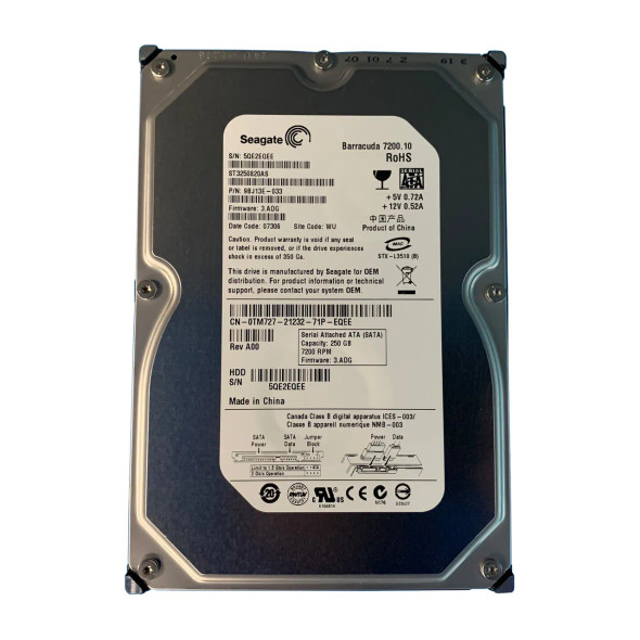TM727 - Dell 250GB 7200RPM SATA 3Gb/s Hot-Swappable 8MB Cache (512n) 3.5-inch Hard Drive with Tray
