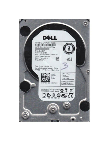 WD2000FYYG-18A21V2 - Western Digital RE 2TB 7200RPM SAS 6Gb/s 32MB Cache 3.5-inch Hard Drive