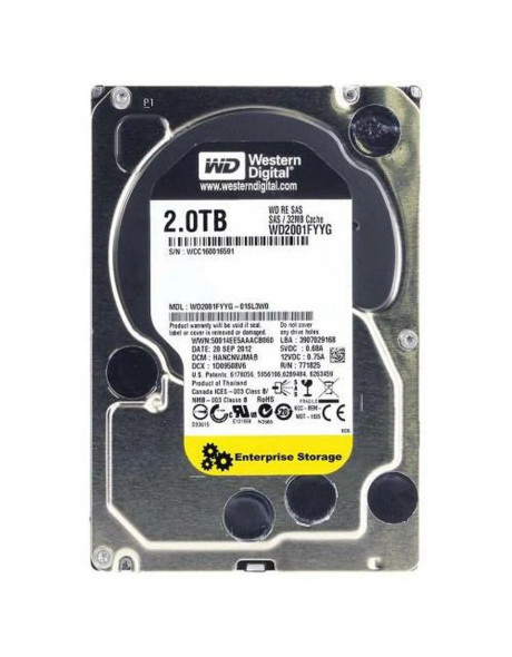 WD2001FYYG-70SL3W0 - Western Digital RE DC 2TB 7200RPM SAS 6Gb/s 32MB Cache 3.5-inch Hard Drive