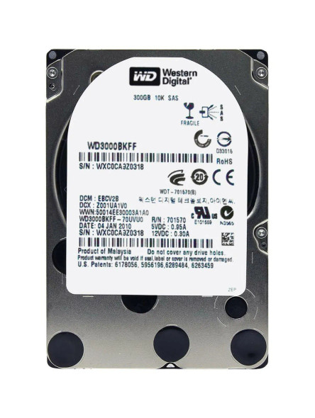 WD3000BKFF-70UVU0 - Western Digital 300GB 10000RPM SAS 3Gb/s 16MB Cache 2.5-inch Hard Drive