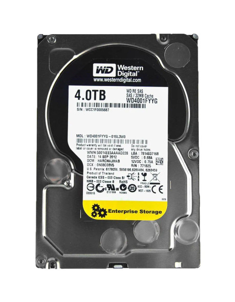 WD4001FYYG-01SL3W0 - Western Digital RE 4TB 7200RPM SAS 6Gb/s 32MB Cache 3.5-inch Hard Drive