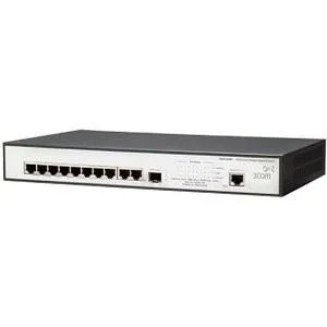 3CDSG10PWR - 3Com OfficeConnect 10 x RJ-45 Ports PoE 10/100/1000Base-TX + 1 x Dual-Purposed RJ-45/SFP Ports 10/100/1000Base-T Layer 2 Managed Gigabit Ethernet Network Switch