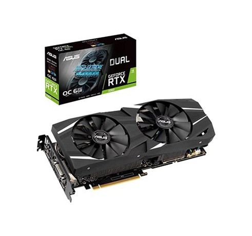 DUAL-RTX2060-O6G - ASUS NVIDIA DUAL GeForce RTX 2060 OC 6GB GDDR6 DVI/2HDMI/2DisplayPort PCI-Express Video Card