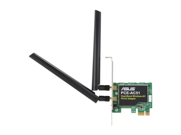 PCE-AC51 - ASUS Wireless AC750 PCIe Adapter Card for Dual-Band 2x2 802.11AC WiFi
